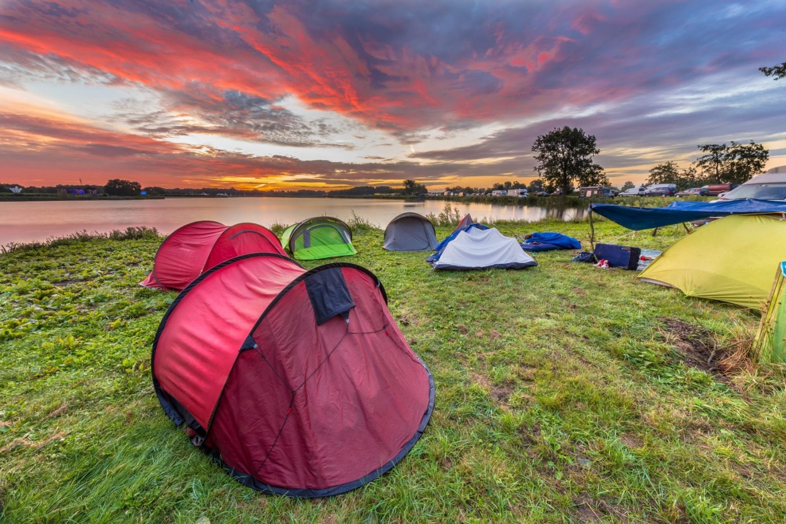 Dome tents camping near lake - TAHAN Outdoor