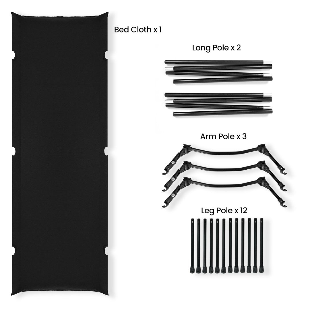 Camping Cot 190cm - TAHAN Worldwide - COT00190BK