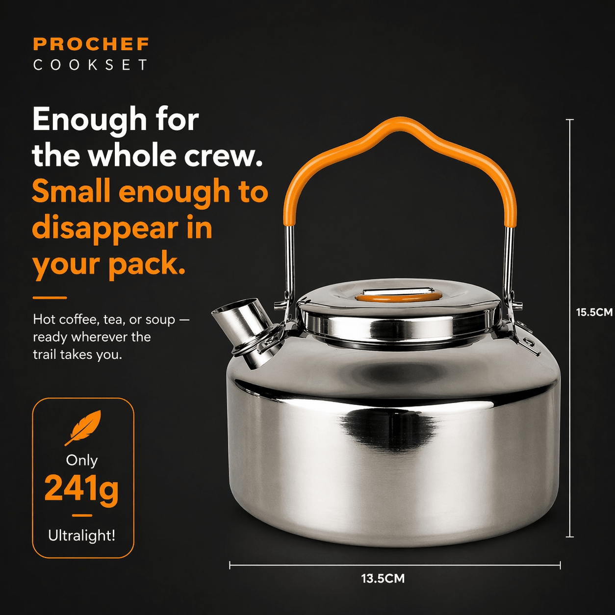 L ProChef Stainless Steel Cookset - 4 Piece (3 - 4pax) - TAHAN Outdoor - COO004PCSS