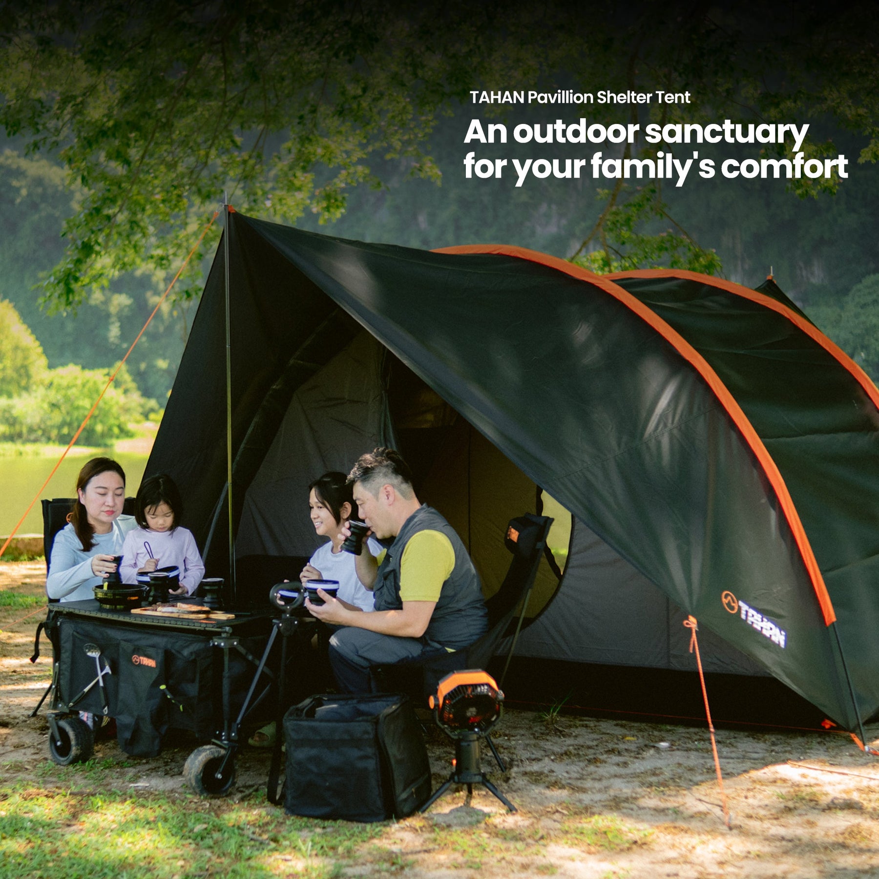 Pavilion Family Camp (4 pax) - TAHAN Outdoor - COM-TENT12IN1SET