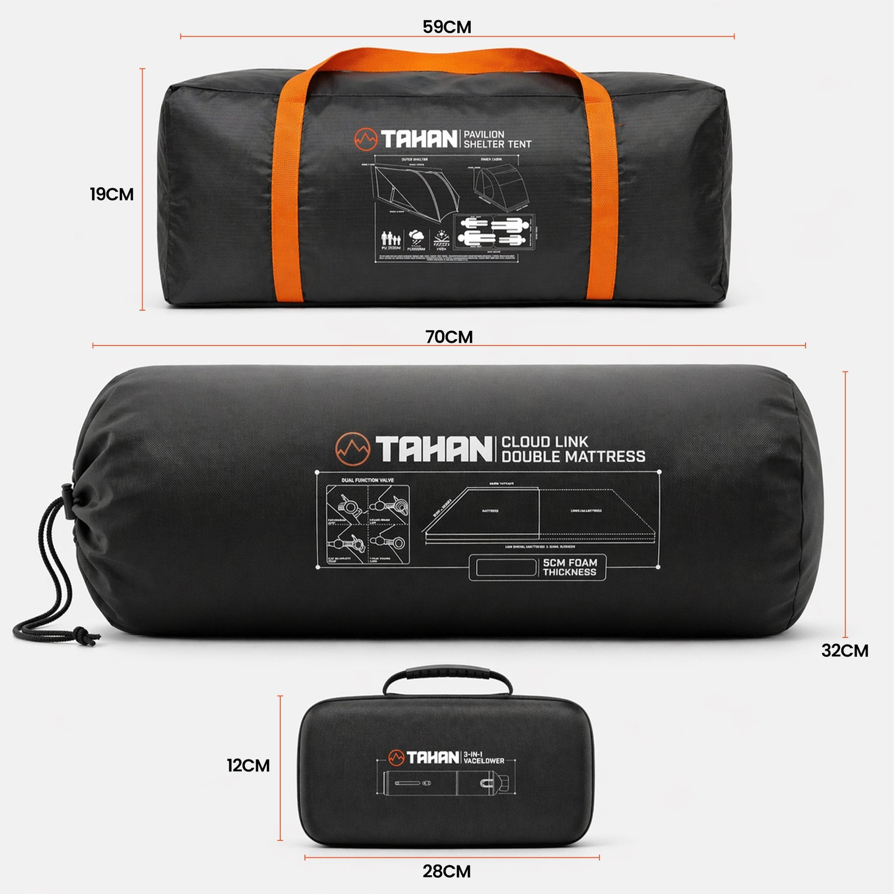 Pavilion Weekend Getaway Set - TAHAN Outdoor - COM-TENTMAT2VAC
