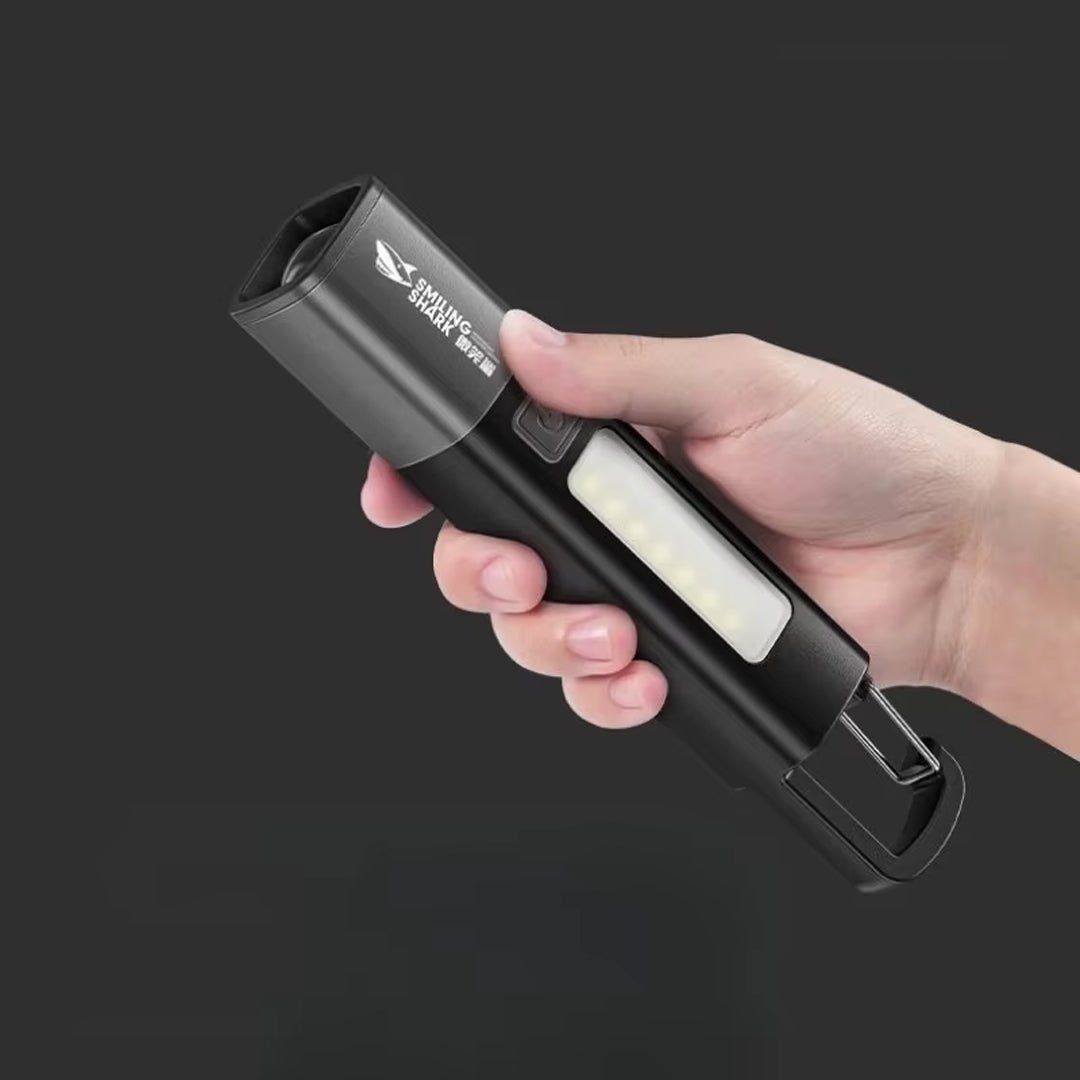 SMILING SHARK Multi - Use Rechargeable Torch with Hook - TAHAN Worldwide - TORSS123BK-V2