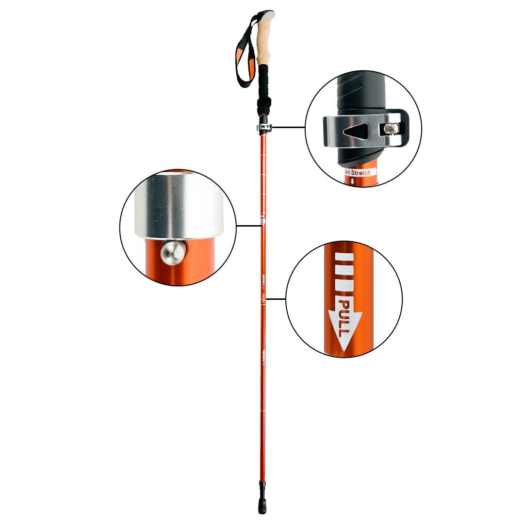 TAHAN 3 - Section Foldable Hiking Stick V2 - 130cm - TAHAN Worldwide - STITH130OR