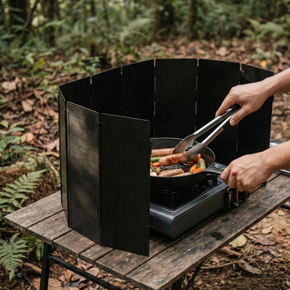 TAHAN 40CM Portable Folding Windshield - TAHAN Outdoor - WINTH040BK