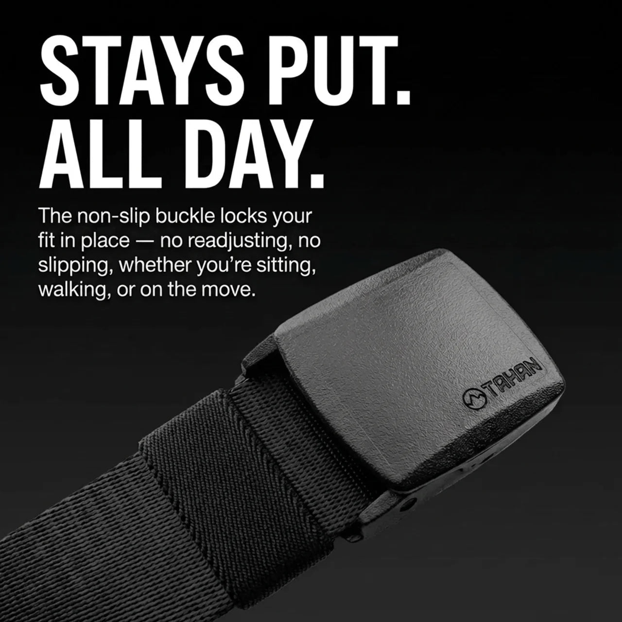 TAHAN Anti Metal Canvas Belt - TAHAN Outdoor - BELTH125BK