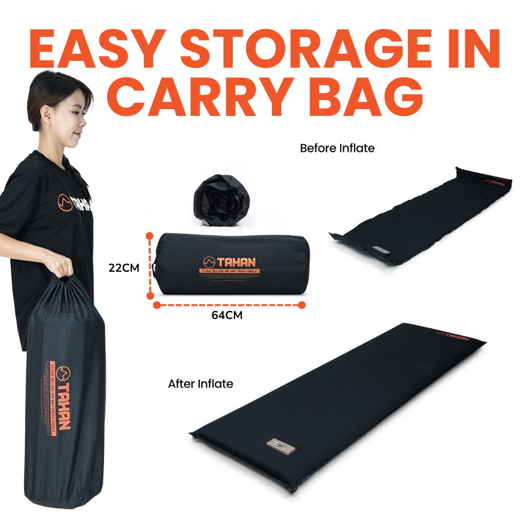 TAHAN Cloud Deluxe Air Mattress - Single - TAHAN Worldwide - MATTH195BK