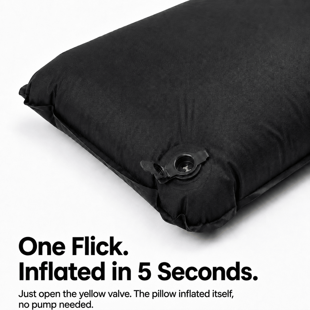 TAHAN GoSleep 5 Seconds Self Inflating Pillow - TAHAN Outdoor - PILTH046BK