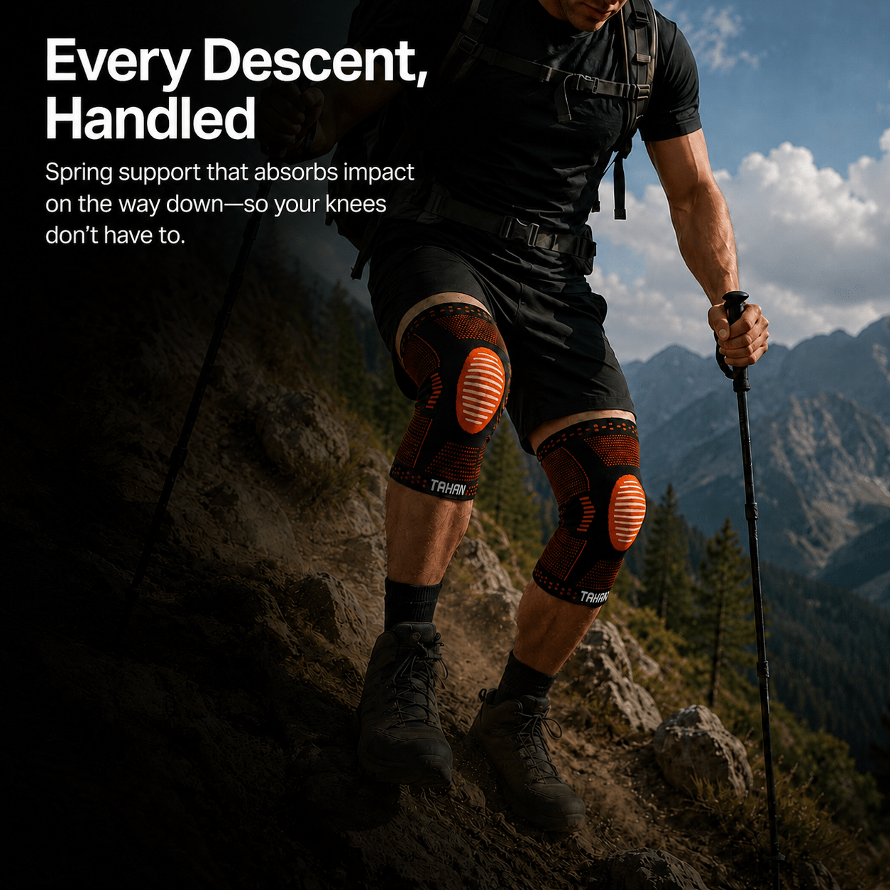 TAHAN KinetiX Knee Guard With Spring Support - TAHAN Outdoor - KNETH00LBO