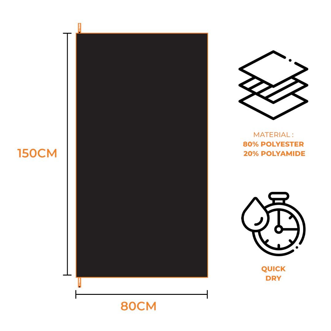 TAHAN Microfiber Quick Dry Towel - TAHAN Worldwide - TOWTH158BK