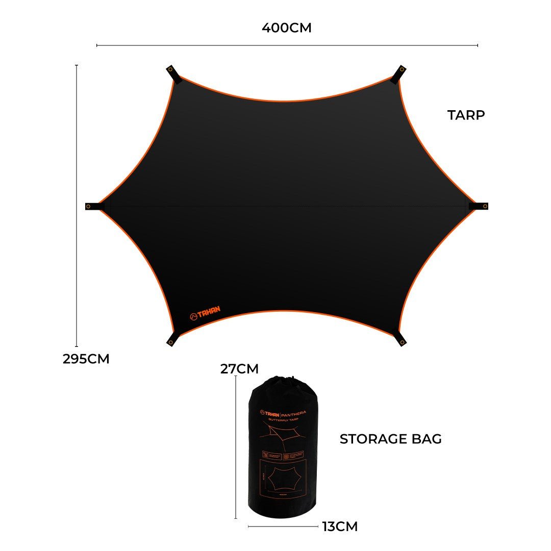 TAHAN Panthera 3x4M Butterfly Tarp - TAHAN Worldwide - TARTH034BK