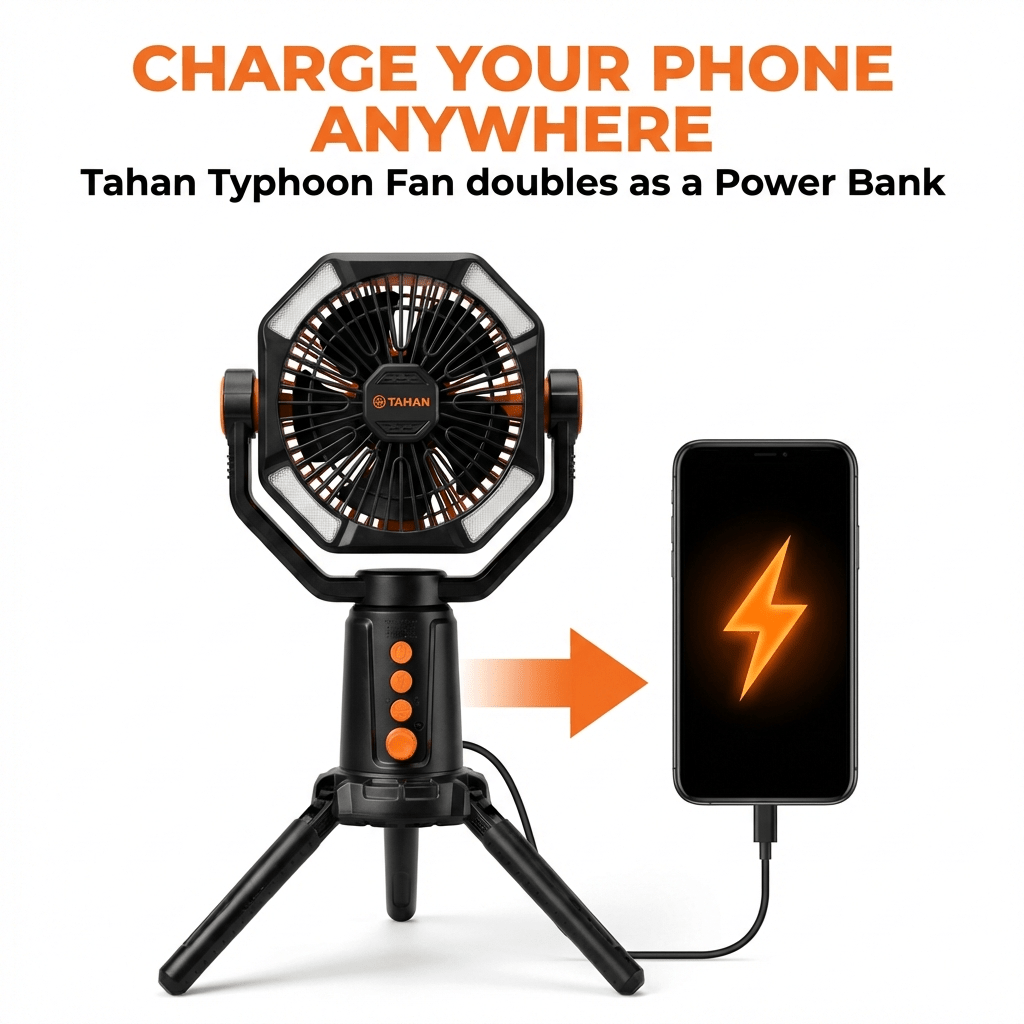 TAHAN Typhoon Dual Blade 14 Hours Battery Camping Fan - TAHAN Outdoor - FANTH16KOR