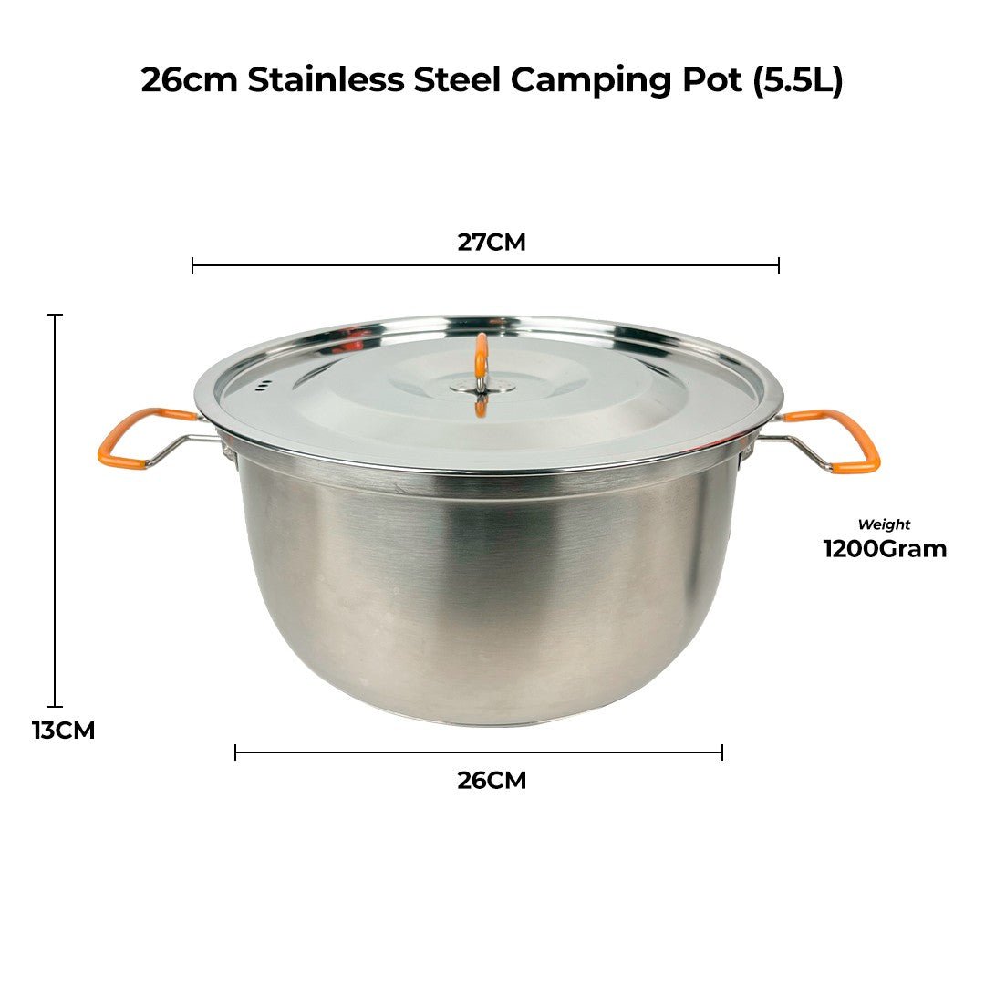 XXL ProChef Stainless Steel Cookset - 3 Piece (6 - 8pax) - TAHAN Worldwide - COM-COO003PCSS