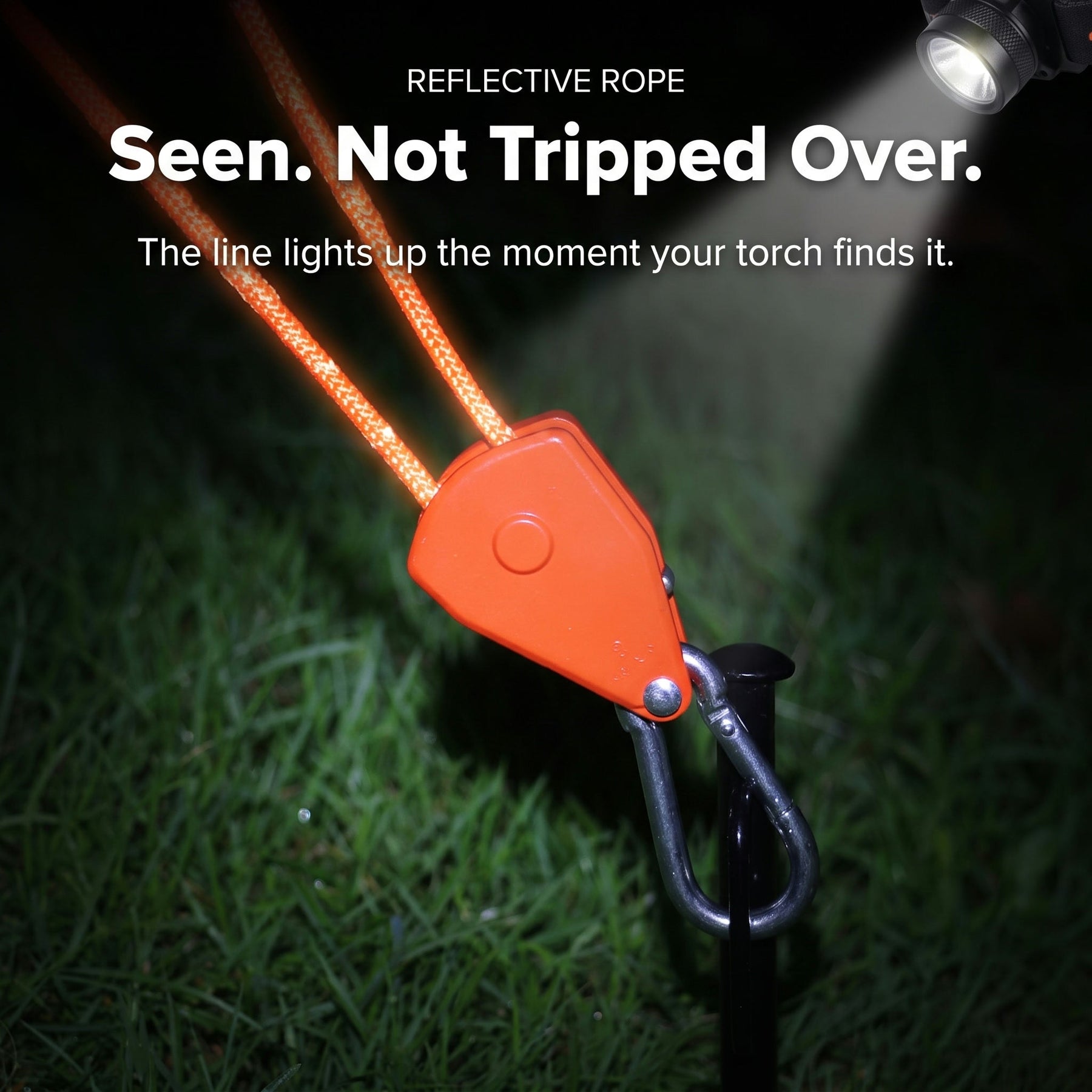 4M Pulley Adjuster Reflective Guyline [Pack of 4] - TAHAN Outdoor - RTCLK4PCSOR