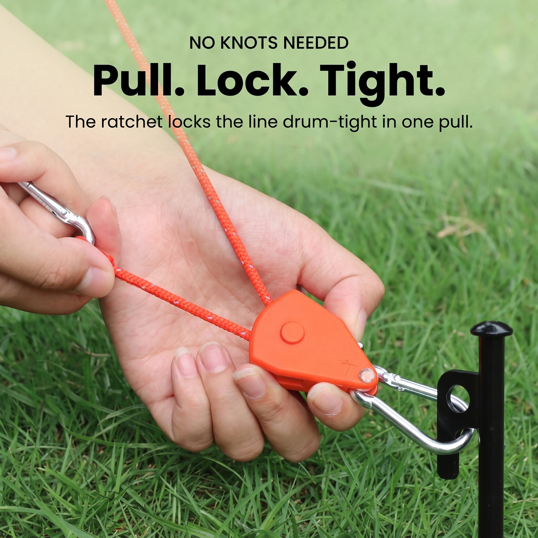 4M Pulley Adjuster Reflective Guyline [Pack of 4] - TAHAN Outdoor - RTCLK4PCSOR