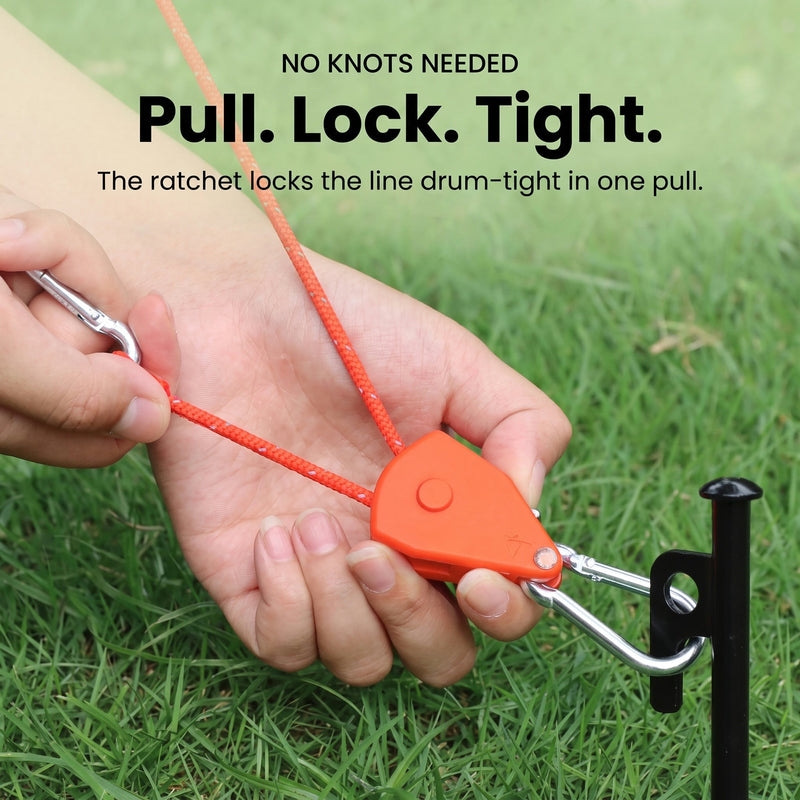 4M Pulley Adjuster Reflective Guyline [Pack of 4] - TAHAN Outdoor - RTCLK4PCSOR