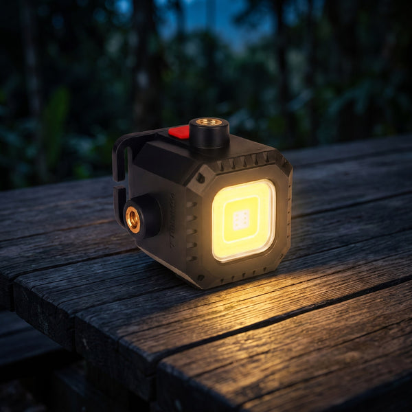 TAHAN Luminate Lantern glowing at night camp - community grid