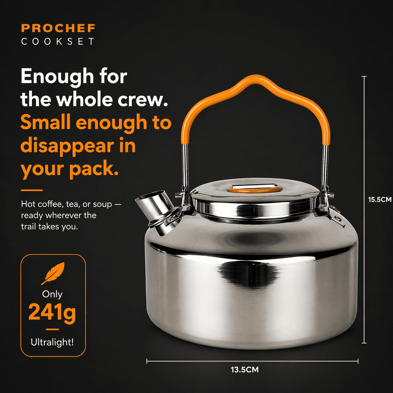 L ProChef Stainless Steel Cookset - 4 Piece (3 - 4pax) - TAHAN Outdoor - COO004PCSS