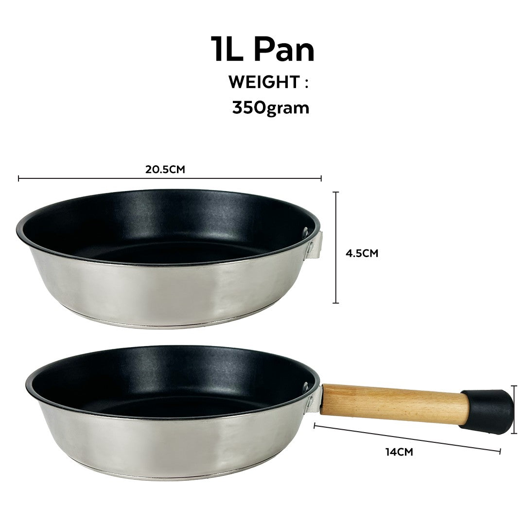 L ProChef Stainless Steel Cookset - 4 Piece (3 - 4pax) - TAHAN Worldwide - COO004PCSS