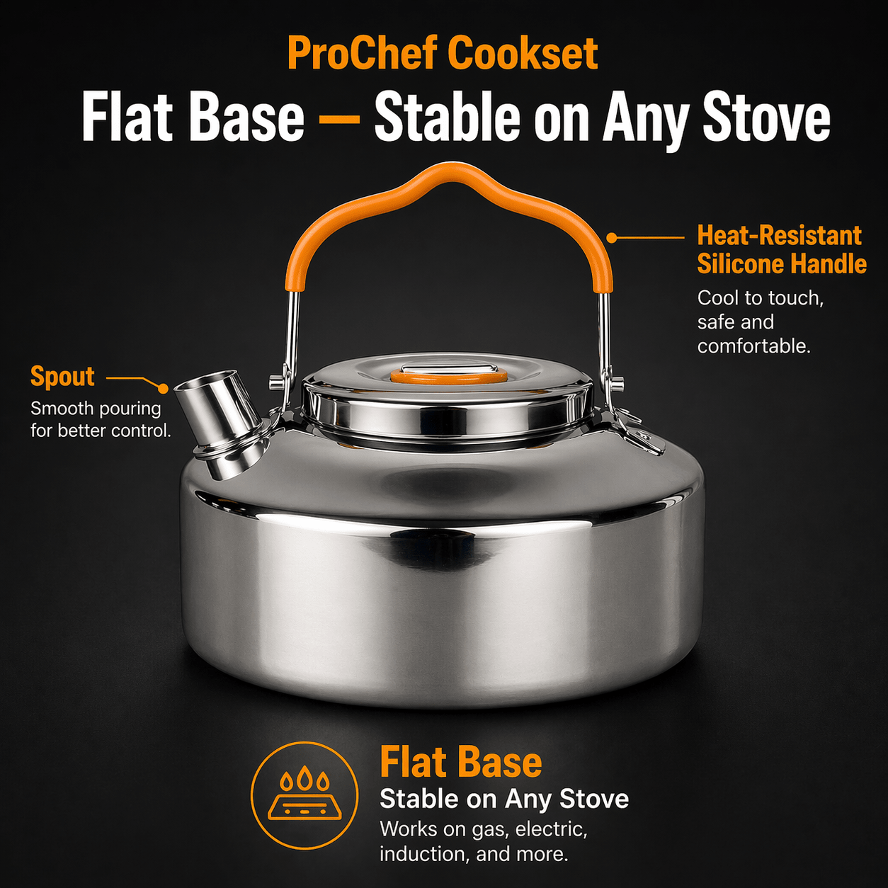 L ProChef Stainless Steel Cookset - 4 Piece (3 - 4pax) - TAHAN Outdoor - COO004PCSS