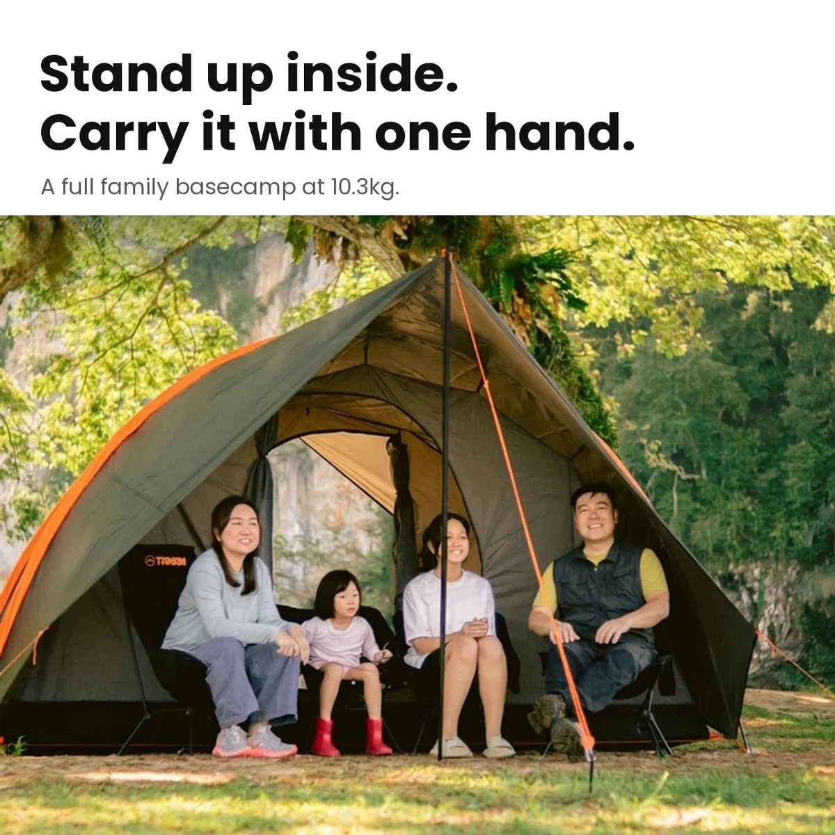 TAHAN Pavillion Shelter Tent family basecamp, stand up inside, carry it with one hand
