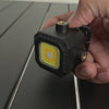 Clicking through the Luminate's white, warm and red light modes