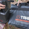 Water beading and running off the cooler's waterproof outer layer