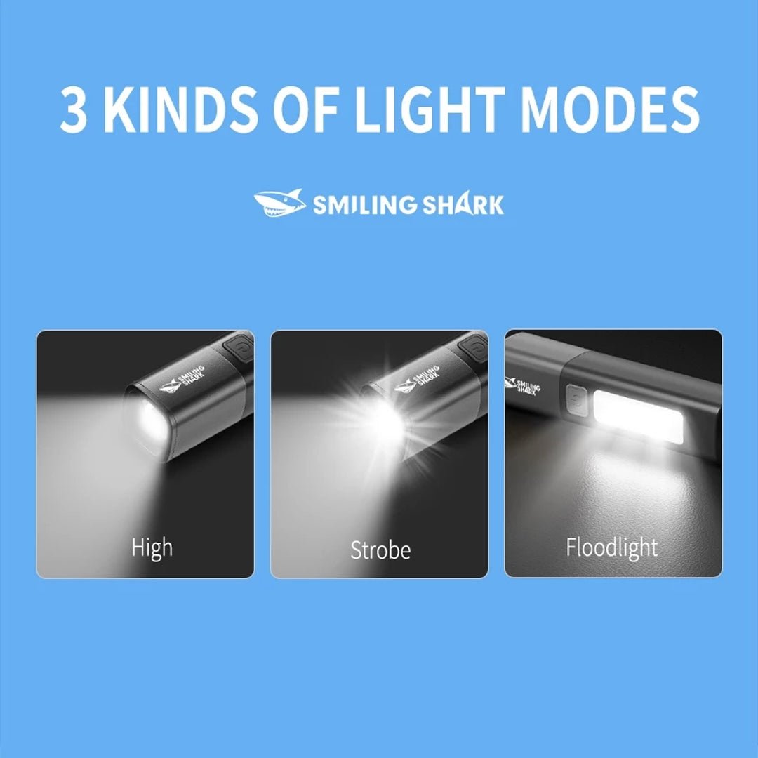 SMILING SHARK Multi - Use Rechargeable Torch with Hook - TAHAN Worldwide - TORSS123BK-V2