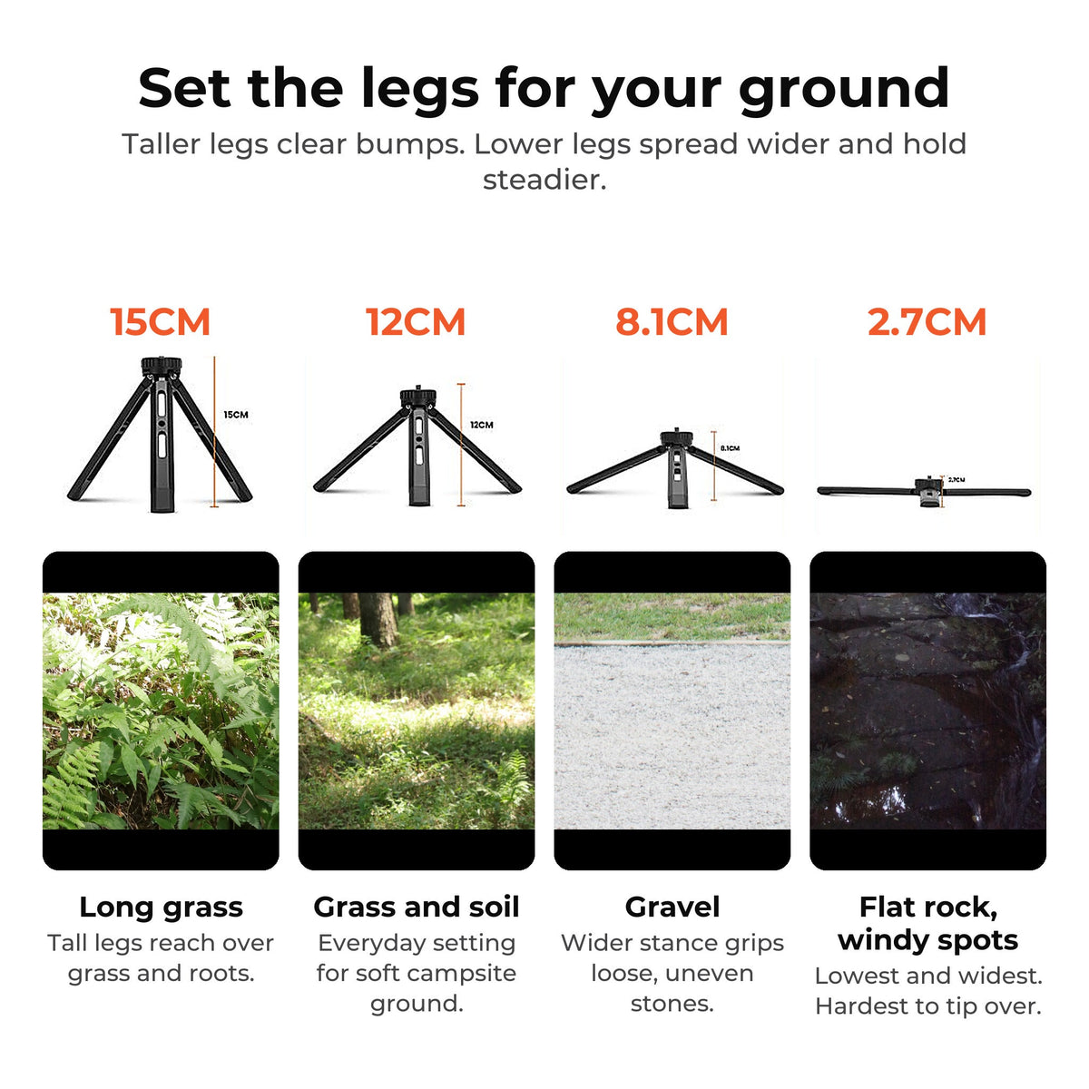 TAHAN 3-Section Foldable Freestand Hiking TriStick - TAHAN Outdoor - COM-3TRISTI3IN1