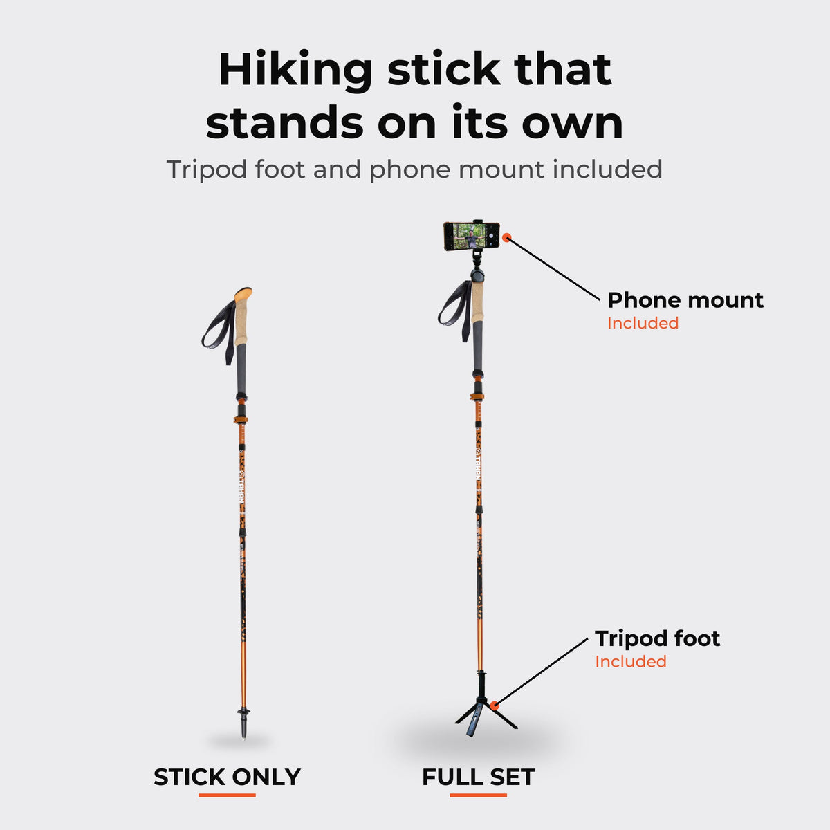 TAHAN 3-Section Foldable Freestand Hiking TriStick - TAHAN Outdoor - COM-3TRISTI3IN1