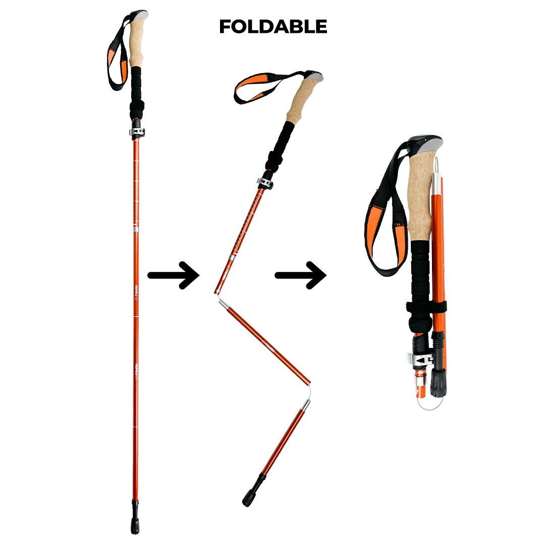 TAHAN 3 - Section Foldable Hiking Stick V2 - 130cm - TAHAN Worldwide - STITH130OR