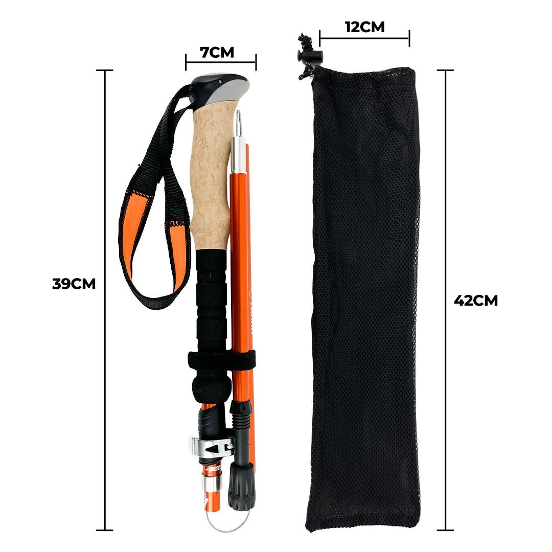 TAHAN 3 - Section Foldable Hiking Stick V2 - 130cm - TAHAN Worldwide - STITH130OR