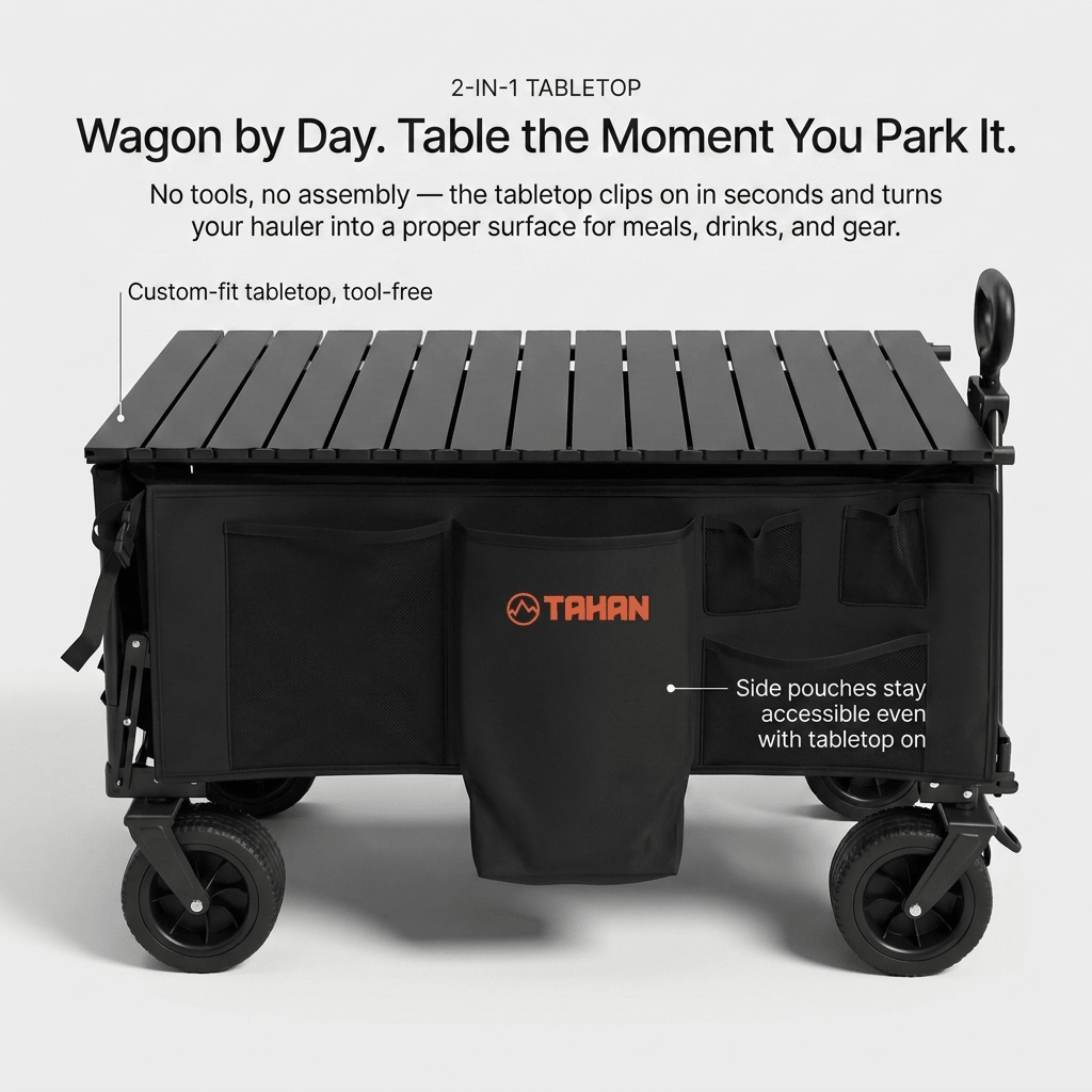 TAHAN AllTerrain XL Wagon – With Tabletop - TAHAN Outdoor - COM-XLWAGON3IN1