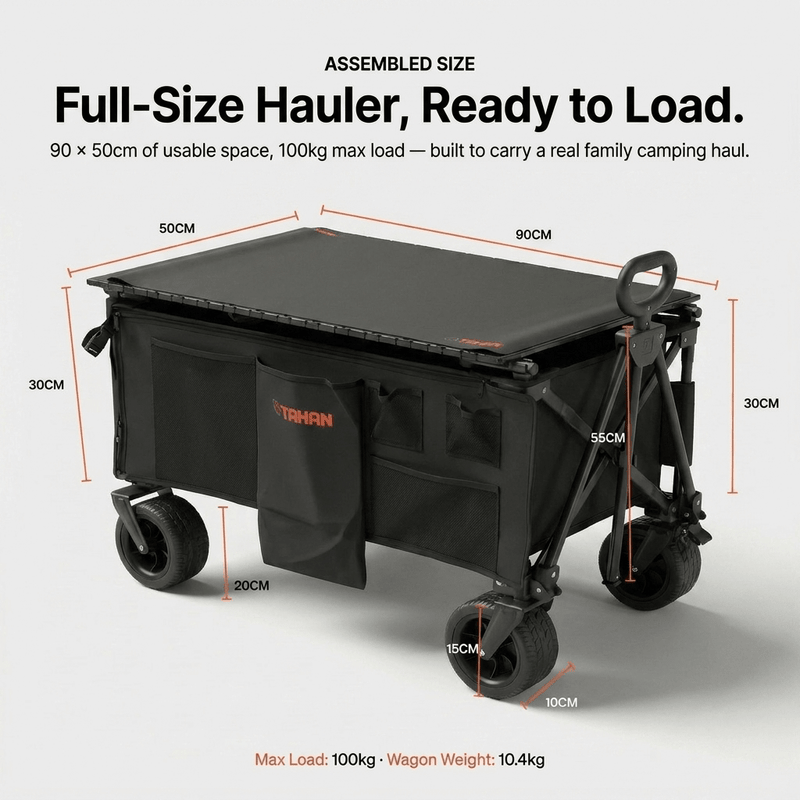 TAHAN AllTerrain XL Wagon – With Tabletop - TAHAN Outdoor - COM-XLWAGON3IN1