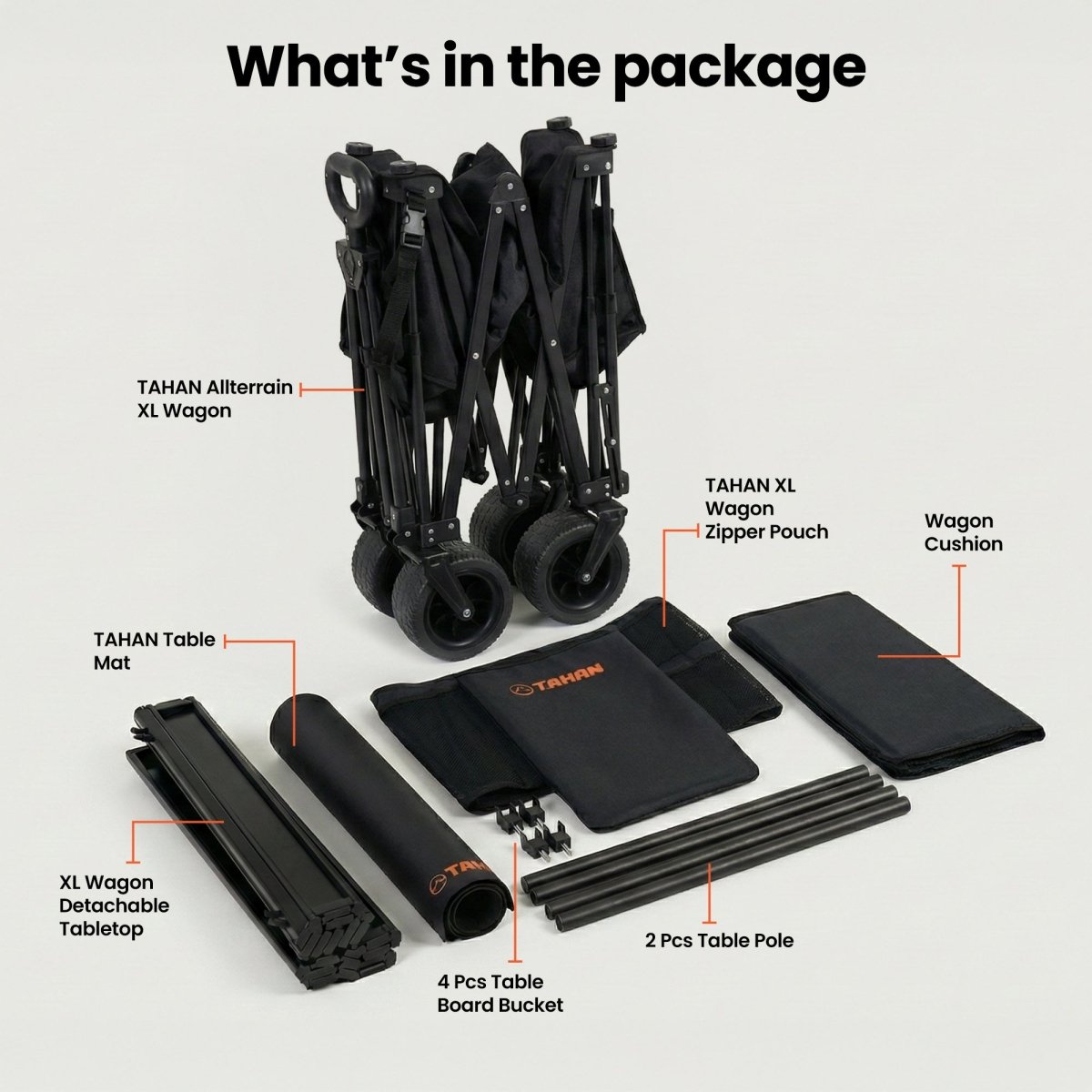 TAHAN AllTerrain XL Wagon – With Tabletop - TAHAN Outdoor - COM-XLWAGON3IN1
