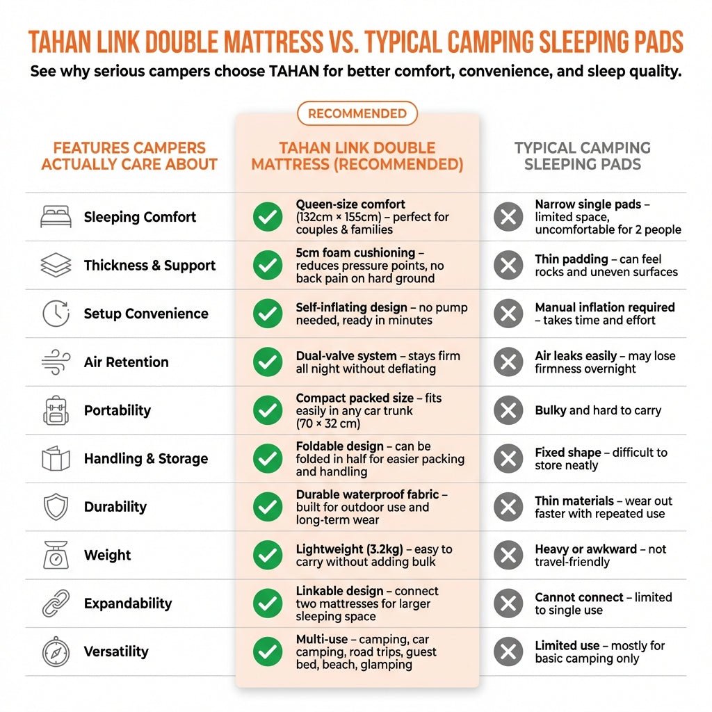 TAHAN Cloud Link Double Mattress - TAHAN Outdoor - MATTH155BK