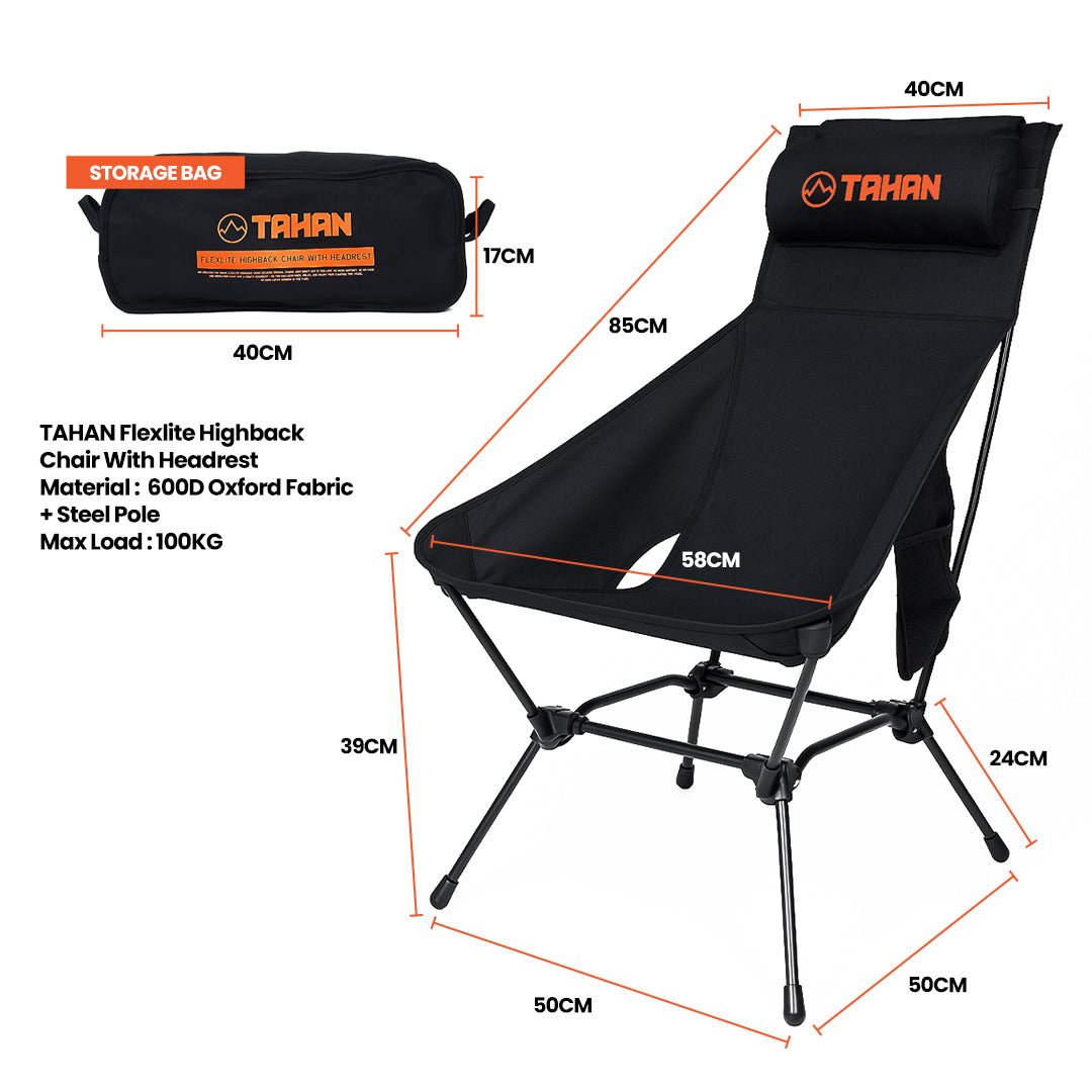 TAHAN Flexlite Highback Chair With Headrest - TAHAN Worldwide - CHATH095BK