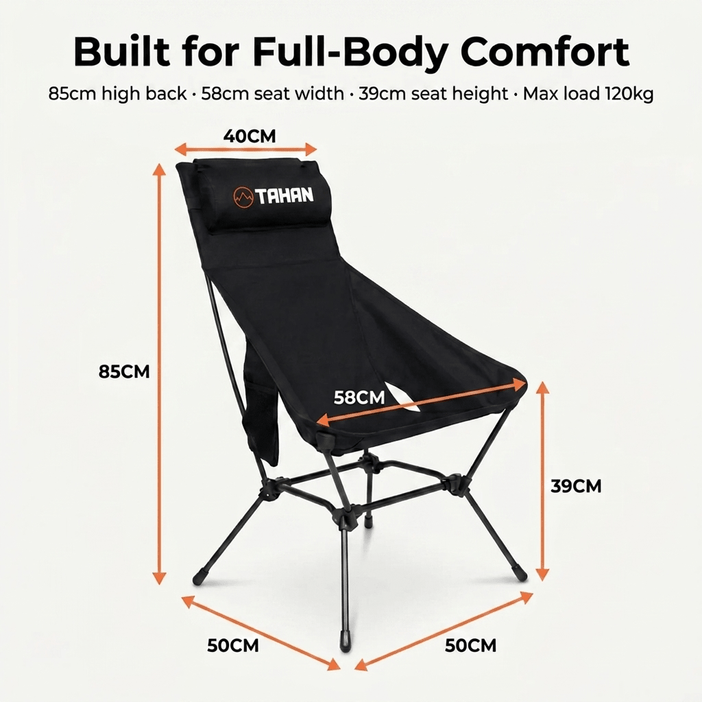 TAHAN Flexlite Highback Chair With Headrest - TAHAN Outdoor - CHATH095BK