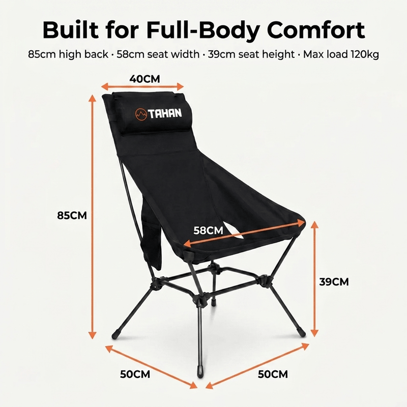 TAHAN Flexlite Highback Chair With Headrest - TAHAN Outdoor - CHATH095BK