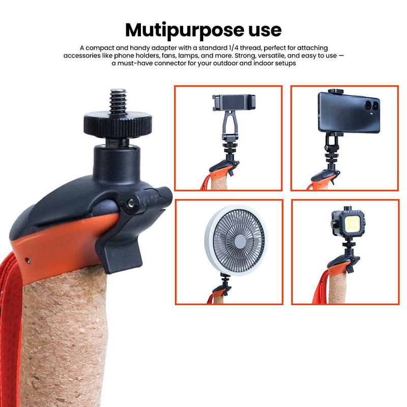 TAHAN 3-Section Foldable Freestand Hiking TriStick multipurpose 1/4 thread adapter for phone holders, fans and lamps