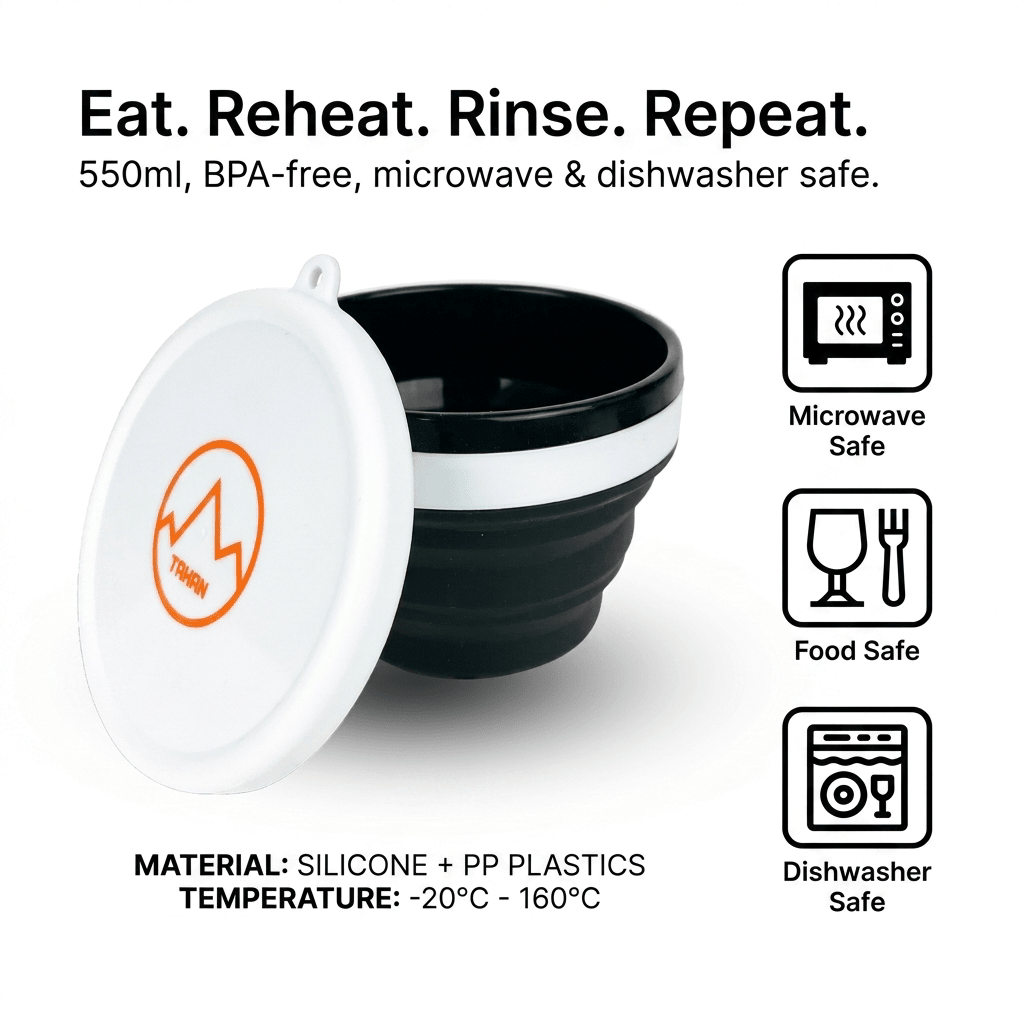 TAHAN GoCamp Collapsible Silicone Bowl - TAHAN Outdoor - BOWTH550BK