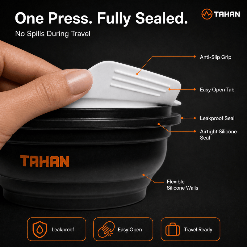 TAHAN GoCamp Collapsible Silicone Container - TAHAN Outdoor - SLCTH1400BK
