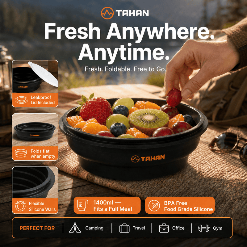 TAHAN GoCamp Collapsible Silicone Container - TAHAN Outdoor - SLCTH1400BK