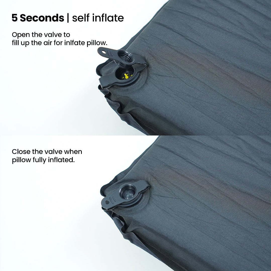 TAHAN GoSleep 5 Seconds Self Inflating Pillow - TAHAN Worldwide - PILTH046BK