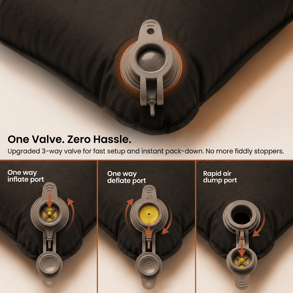 TAHAN GoSleep 5 Seconds Self Inflating Pillow - TAHAN Outdoor - PILTH046BK