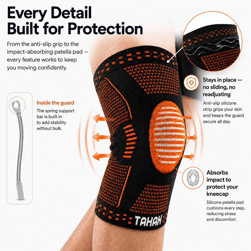 TAHAN KinetiX Knee Guard With Spring Support - TAHAN Outdoor - KNETH00LBO