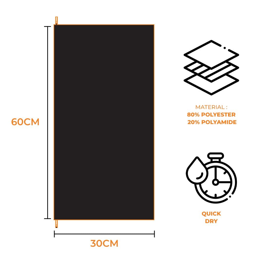 TAHAN Microfiber Quick Dry Face Towel - TAHAN Worldwide - TOWTH630BK