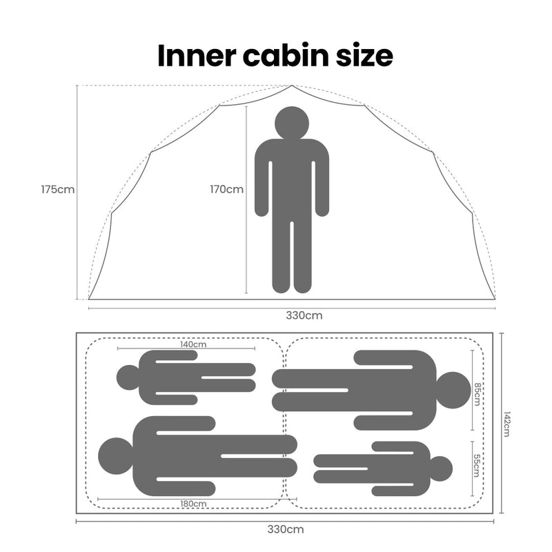TAHAN Pavillion Shelter Tent - TAHAN Outdoor - TENTH435BK