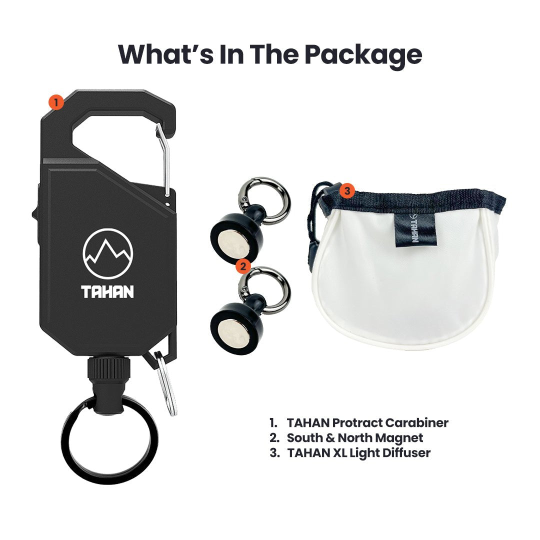 TAHAN Protract Carabiner Lamp & Diffuser - TAHAN Worldwide - DIFCA2PCBW