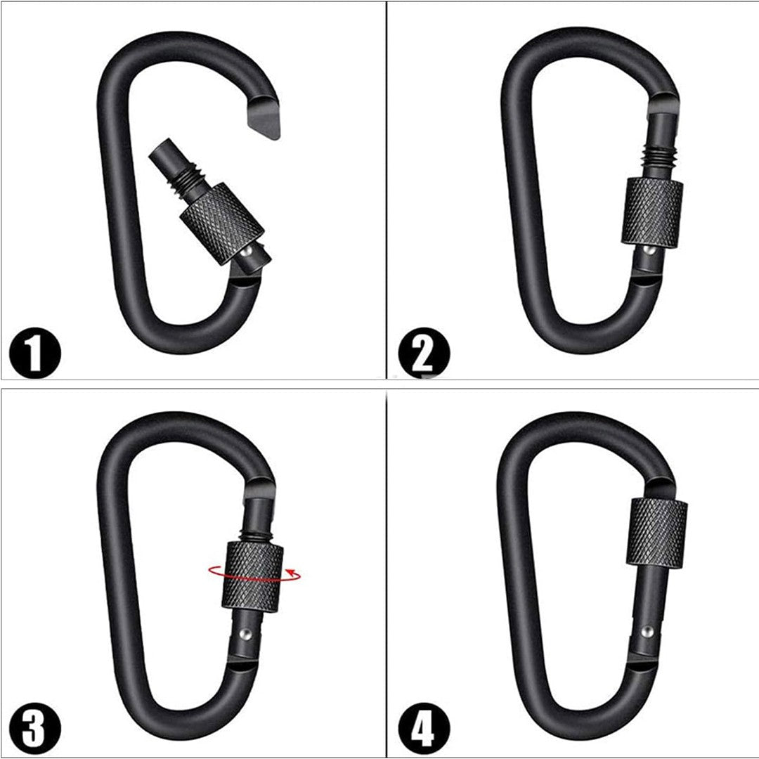 TAHAN Screwlock Carabiner [Pack of 6] - TAHAN Worldwide - SCCAR6PCSBK