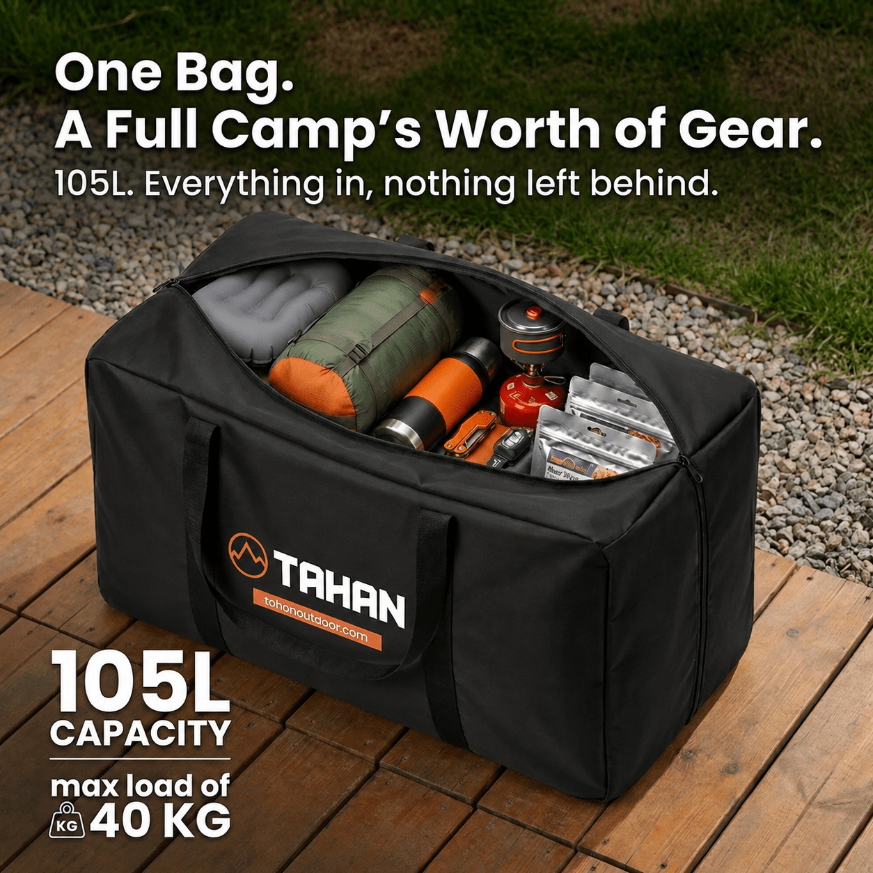 TAHAN Storage Bag 105L - TAHAN Outdoor - BAGTH105BK